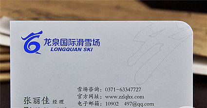 广西龙泉国际滑雪场名片设计欣赏