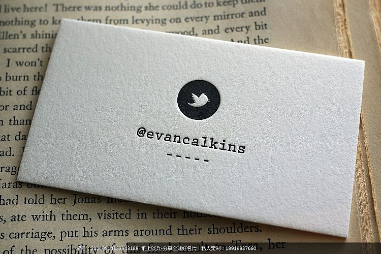 一只小小鸟简约名片设计凸版印刷letterpress