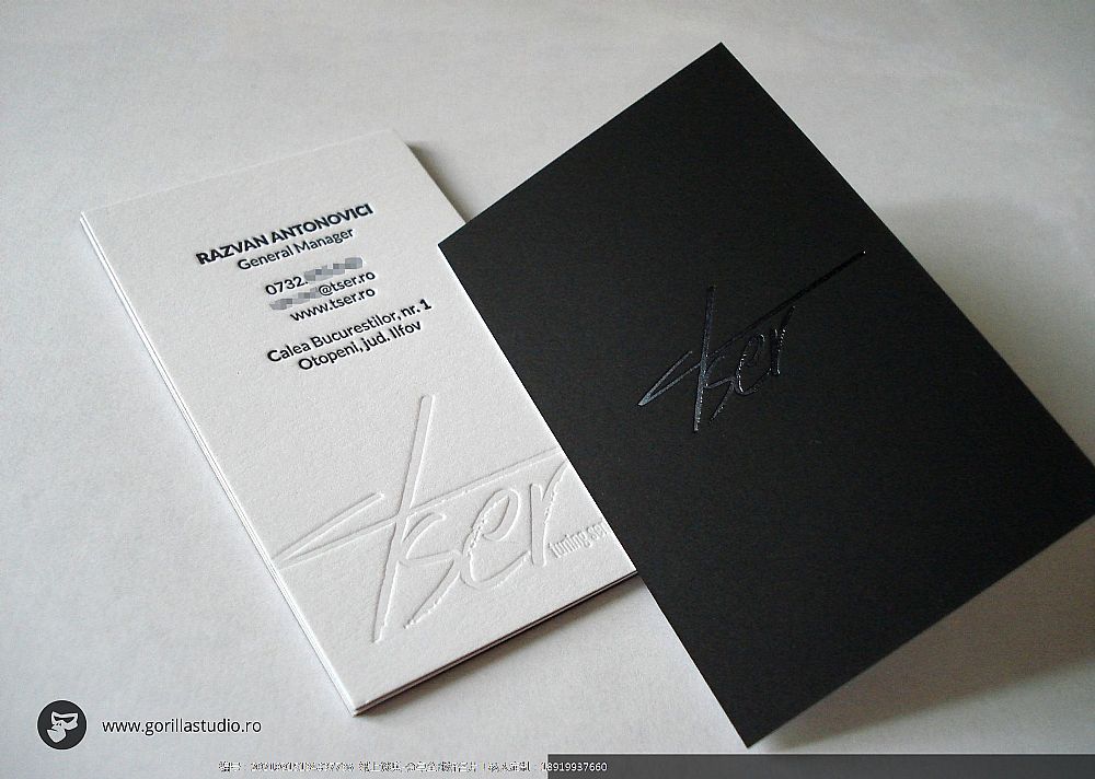 个性简约时尚黑白书签吊签Letterpress凸版印刷设计定制