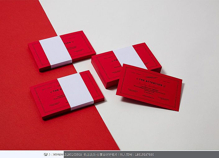 时尚个性创意简约红色名片Letterpress凸版印刷设计定制